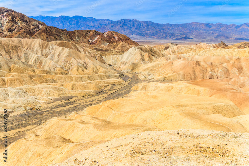 Zabriskie Point desert landscape in Death Valley, California