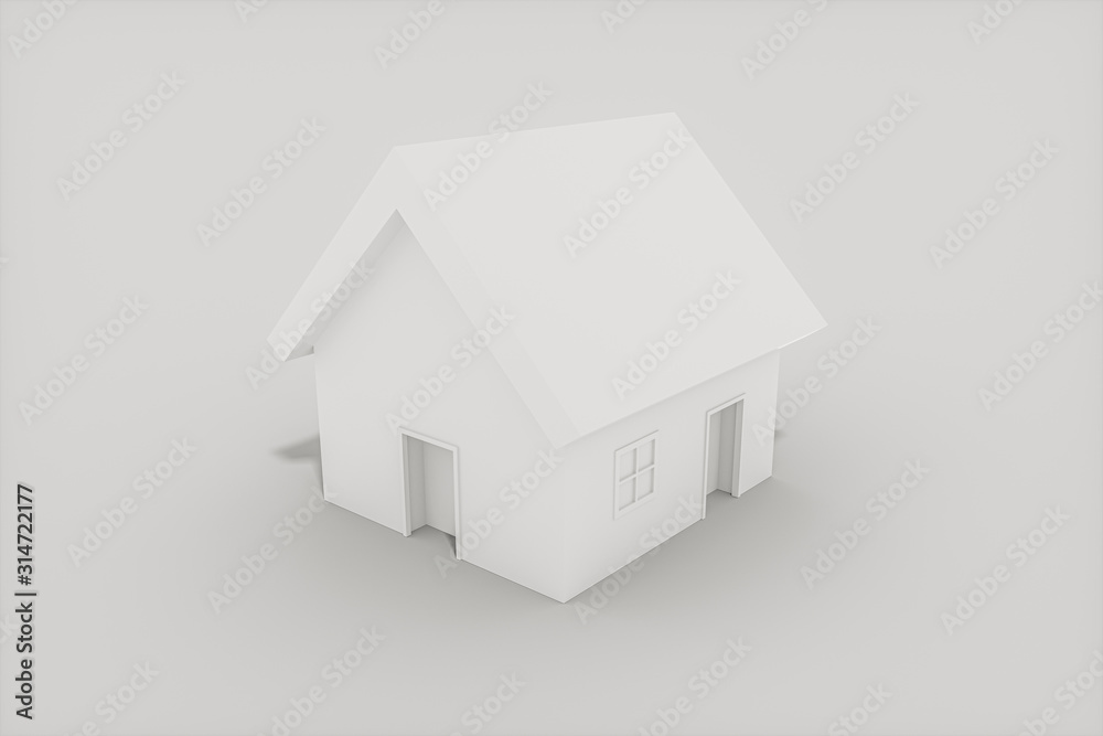 White small house model with white background, 3d rendering. White small house model with white background, 3d rendering.