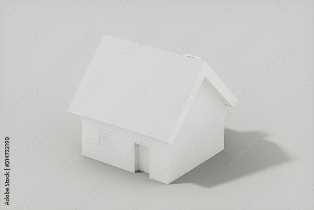 White small house model with white background, 3d rendering. White small house model with white background, 3d rendering.