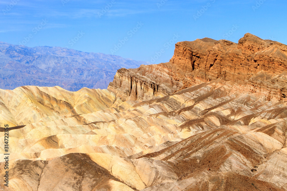 Zabriskie Point desert landscape in Death Valley, California