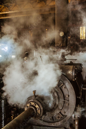 Engine of sugar mill photo