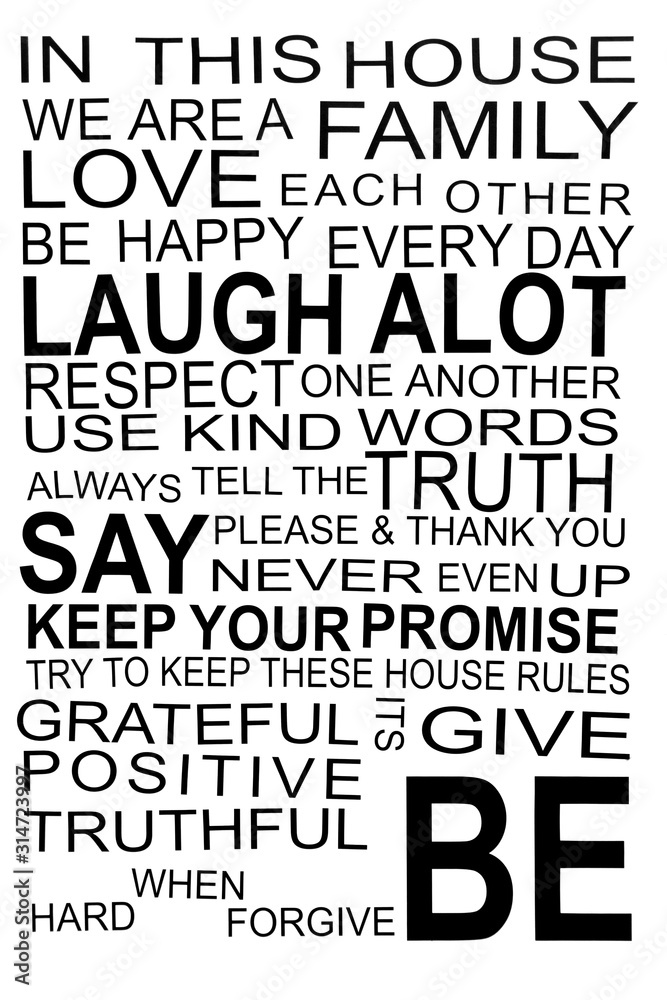 Text black “in this house we are love a family each other be happy every day Text black “in this house we are love a family each other be happy every day