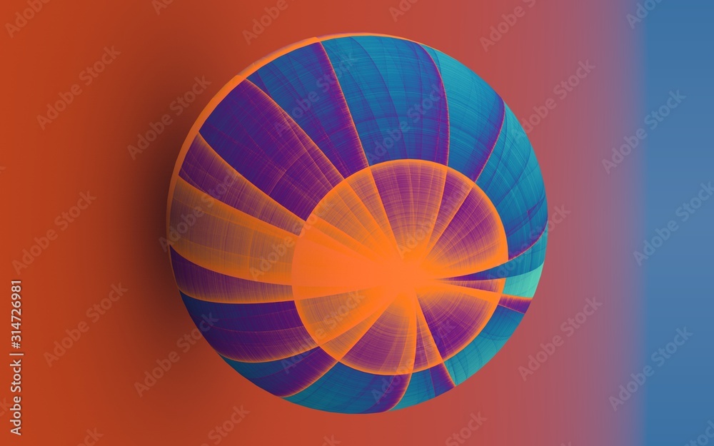 Fototapeta premium rendu 3D d'une sphère à la texture abstraite