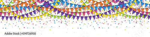 seamless colored confetti and garlands background