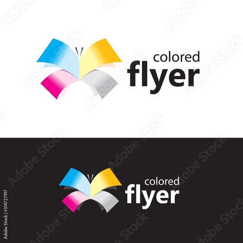 Butturfly cmyk flyer fly logo icon