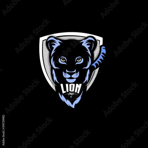 lion cub mascot team logo