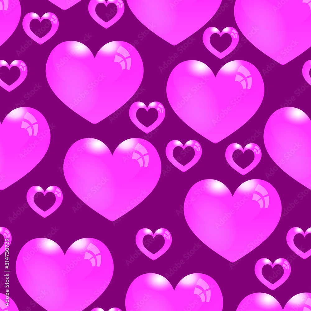 Beautiful festive background. Seamless pattern, infinite texture. Heart and balloons. Use for card, greeting, invitation, wedding, party, valentine. Vector illustration Beautiful festive background. Seamless pattern, infinite texture. Heart and balloons. Use for card, greeting, invitation, wedding, party, valentine. Vector illustration