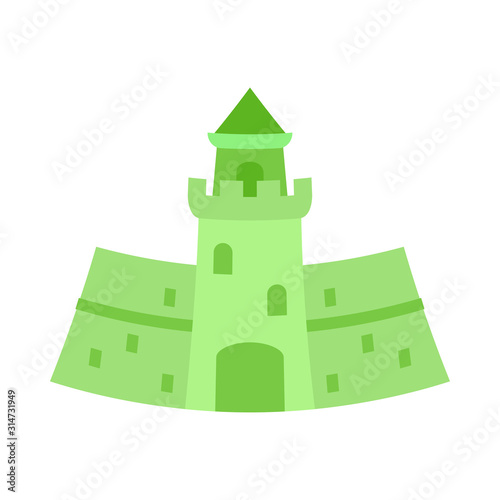 Cartoon green forest castle