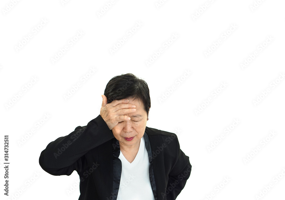 Asian senior executive businesswoman disappoint and sad with business result Asian senior executive businesswoman disappoint and sad with business result