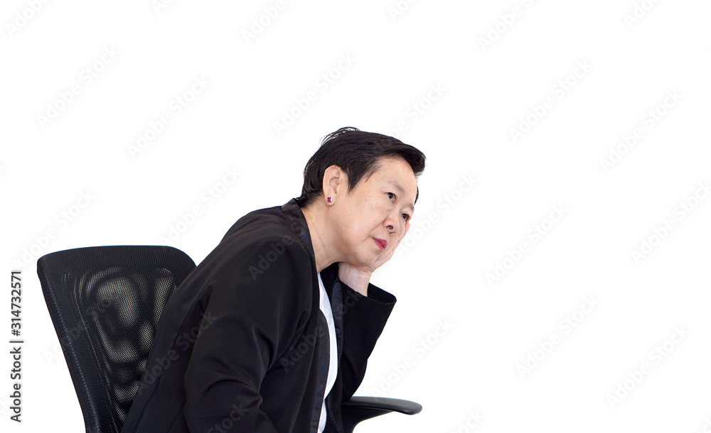 Asian senior executive businesswoman stress with business Asian senior executive businesswoman stress with business