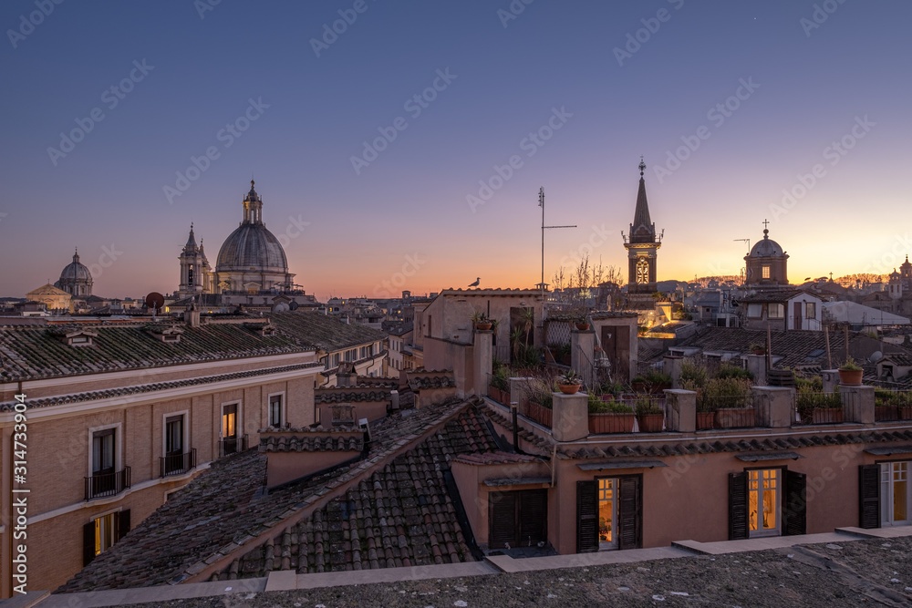Tramonto sui tetti di Roma
