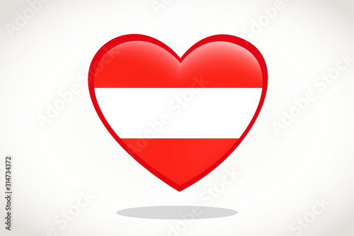 Austria Flag in Heart Shape. Heart 3d Flag of Austria, Austria flag template design. Free Download Austria Flag in Heart Shape. Heart 3d Flag of Austria, Austria flag template design. - GFXLoad