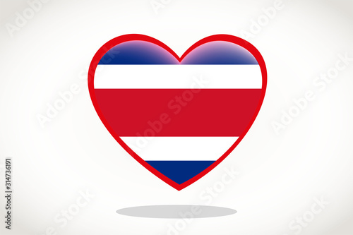 Costa Rica Flag in Heart Shape. Heart 3d Flag of Costa Rica, Costa Rica flag template design. Free Download Costa Rica Flag in Heart Shape. Heart 3d Flag of Costa Rica, Costa Rica flag template design. - GFXLoad