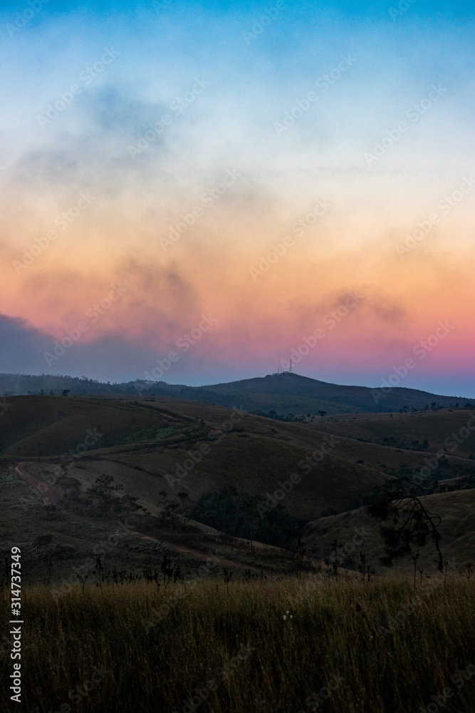 sunrise in mountains