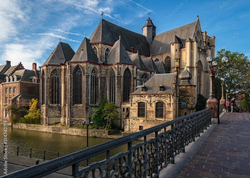 Belgium - St. Michael's Cathedral by the River - Ghent