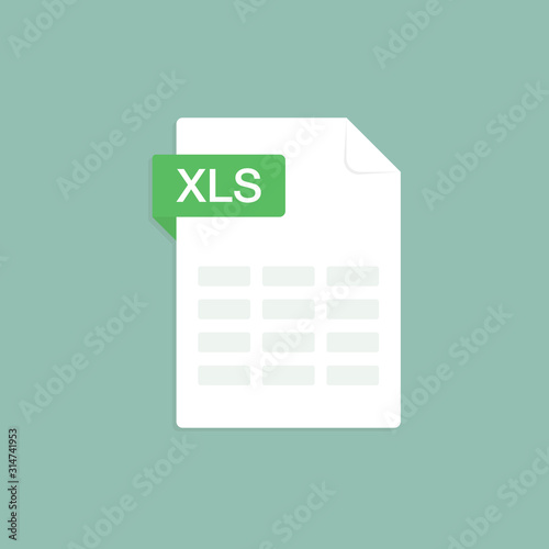 File with XLS label. Vector stock illustration.