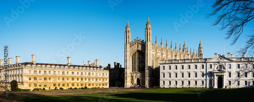 Panoramic view of the historic buildings in Cambridge, UK