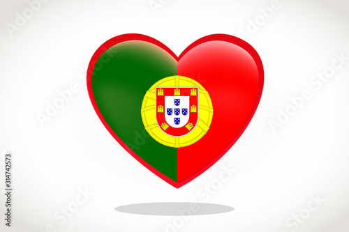 Portugal Flag in Heart Shape. Heart 3d Flag of Portugal, Portugal flag template design. Free Download Portugal Flag in Heart Shape. Heart 3d Flag of Portugal, Portugal flag template design. - GFXLoad