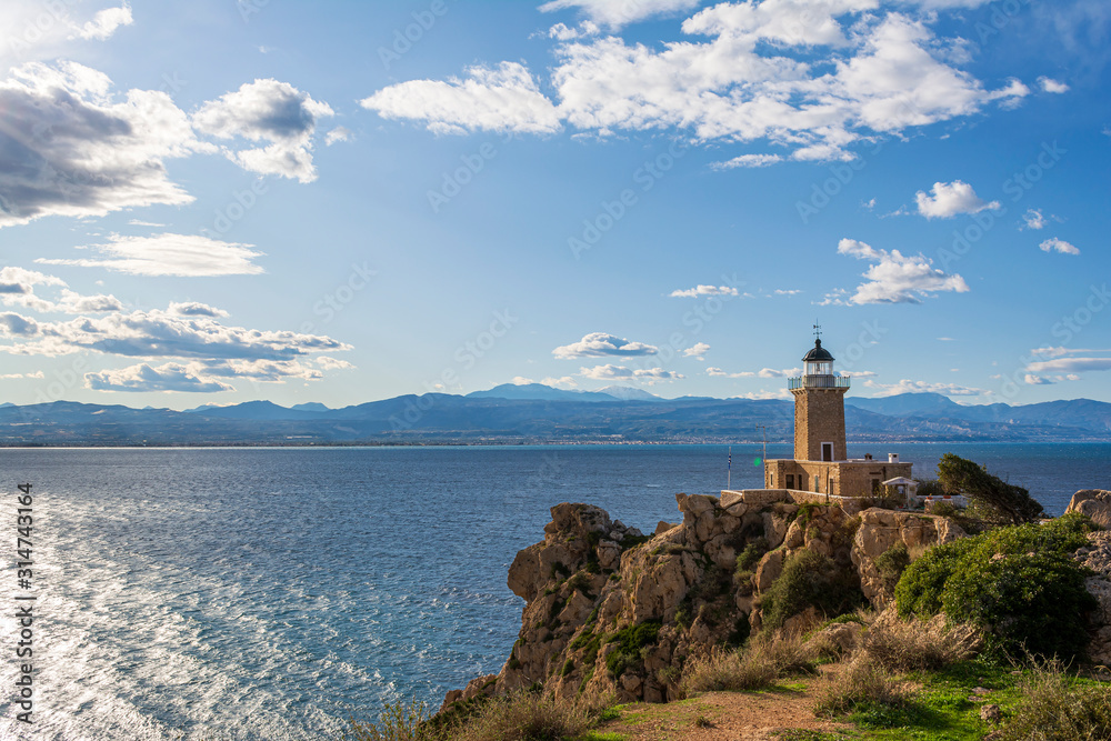 Cape Melagkavi Lighthouse also known as Cape Ireon Light