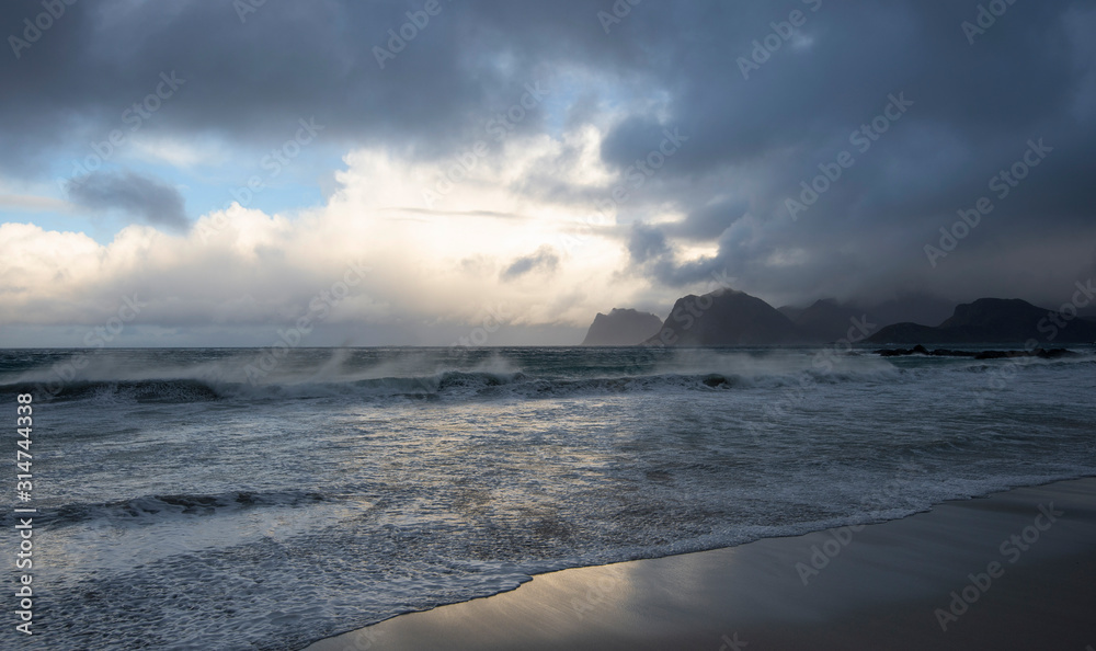 Fototapeta premium Coastal scene from Lofoten islands