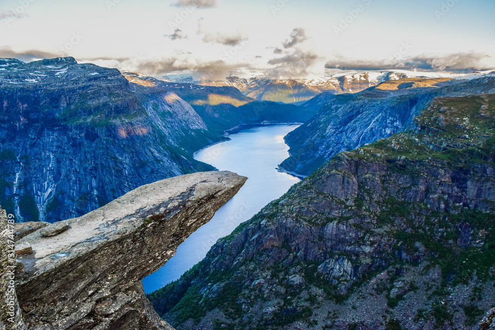 Fototapeta premium The Tolltunga without people. Norway.