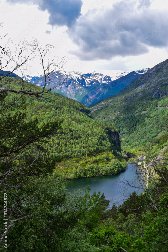 Lake Vetlavatnet landscape from the road to theTrolltunga, Norway.