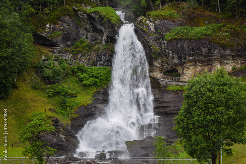 Steinsdalsfossen waterfall  in Norway.