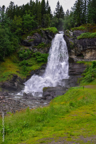 Steinsdalsfossen waterfall in Norway.