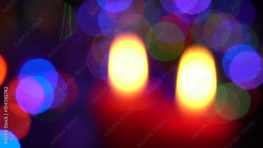 Abstract Blurred Christmas Lights Bokeh Background. Blinking Christmas Tree Lights Twinkling. Abstract Blurred Christmas Lights Bokeh Background. Blinking Christmas Tree Lights Twinkling.