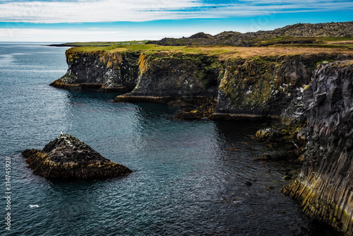 Iceland - Cliffs and Island on the Coastline - Londrangar