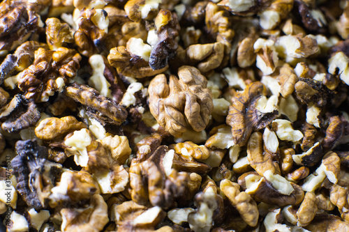walnut kernels full frame background
