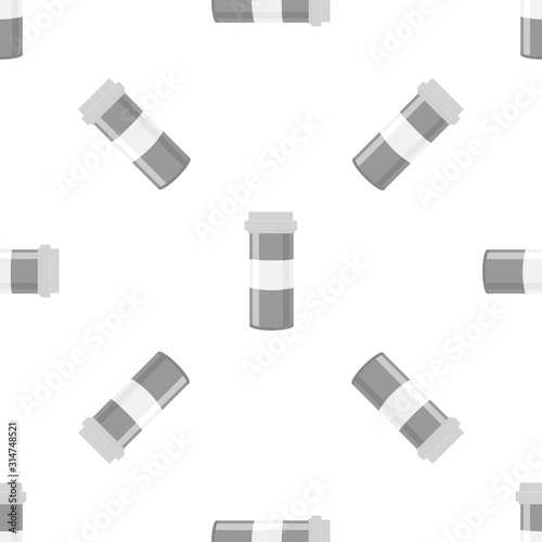 Illustration on theme big colored set different types of pills inside close jar