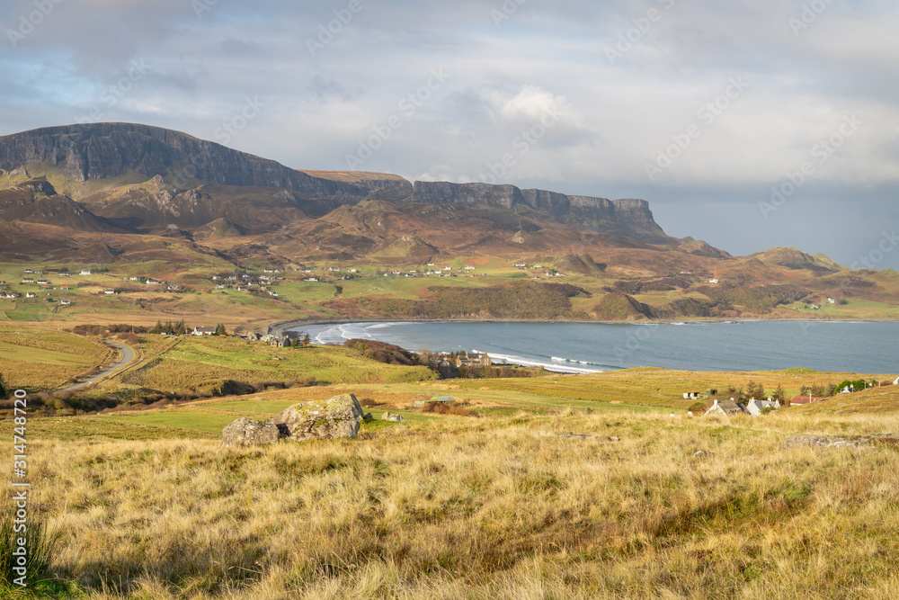 Staffin and Staffin Bay on the Isle of Skye, Scotland