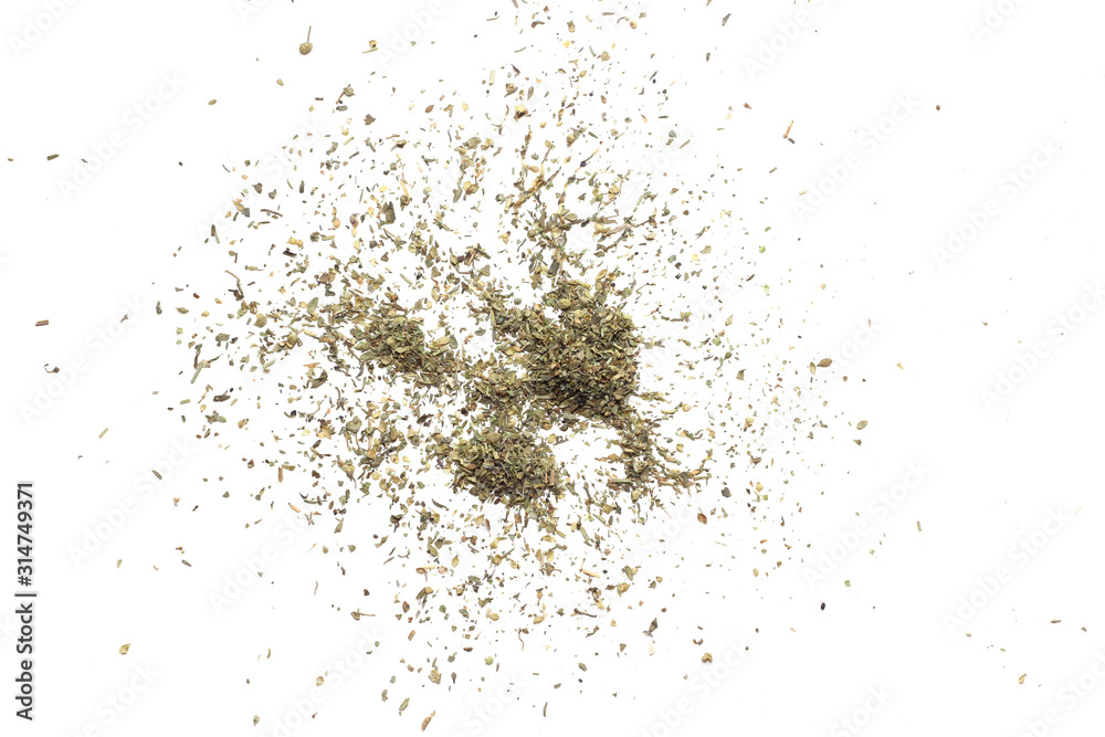 dried seasoning for cooking on a white isolated background dried seasoning for cooking on a white isolated background