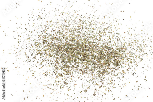 dried seasoning for cooking on a white isolated background