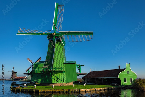 Netherlands - Windmill on a Peninsula at Zaandam