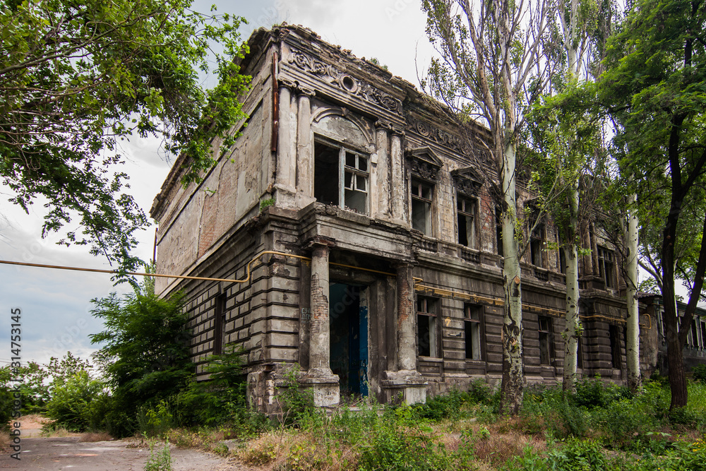 Old abandoned building in Mariupol, Donetsk oblast, Ukraine