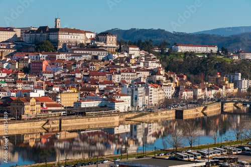 City view of Coimbra, Portugal, with Mondego river