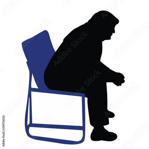a woman sitting silhouette vector