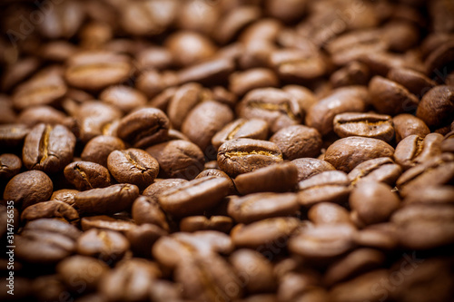 Roasted Arabica Coffee Beans. Coffee beans background.