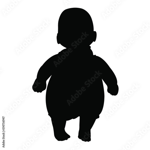 a baby doll silhouette vector