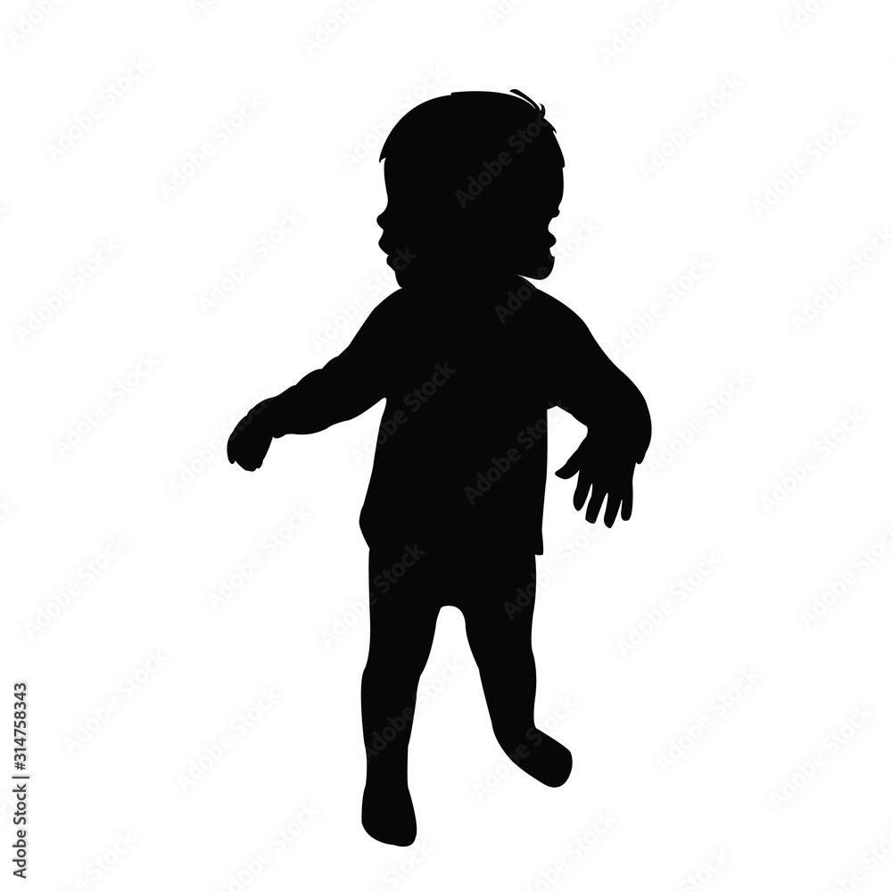 baby girl silhouette vector