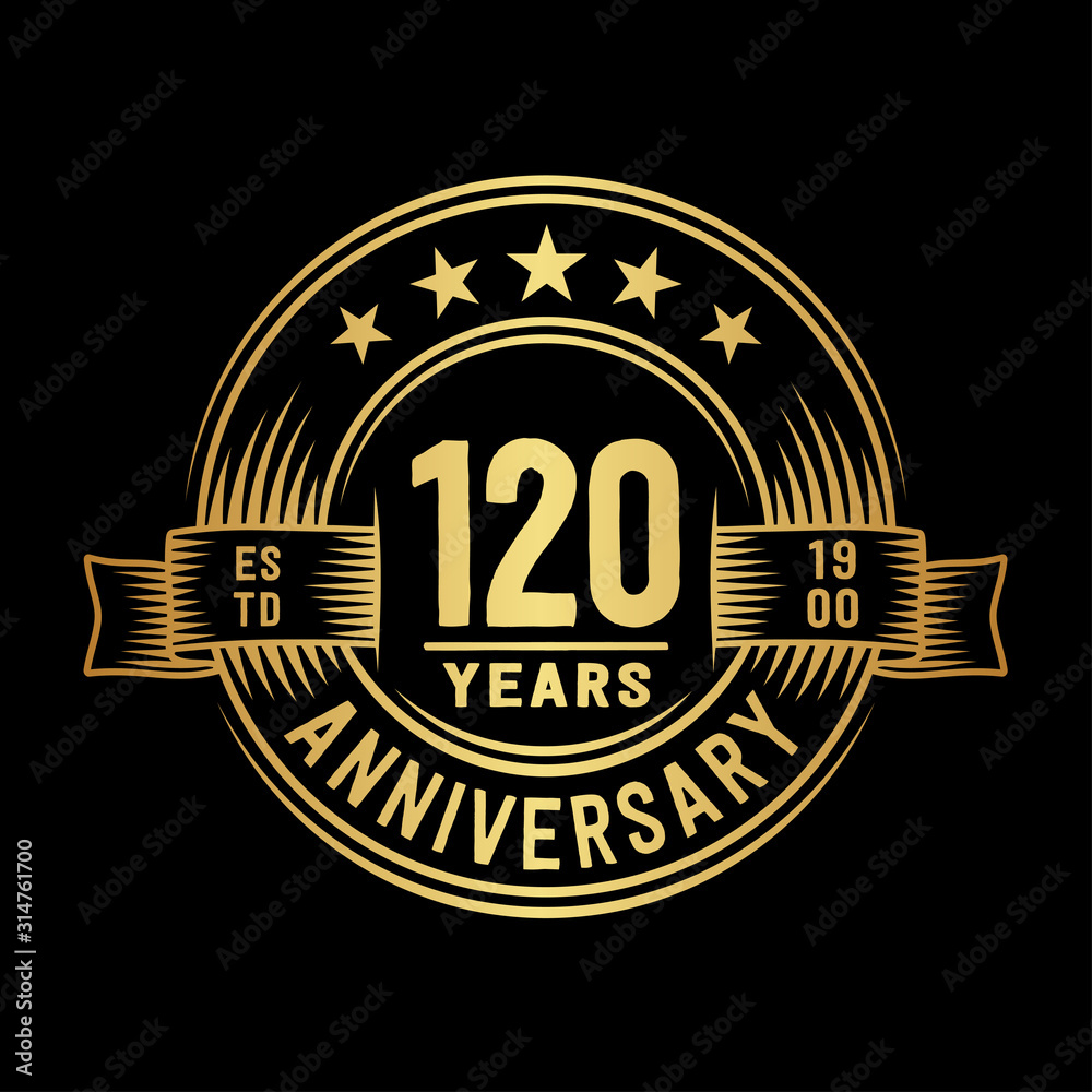 120 years anniversary celebration logotype. Vector and illustration.