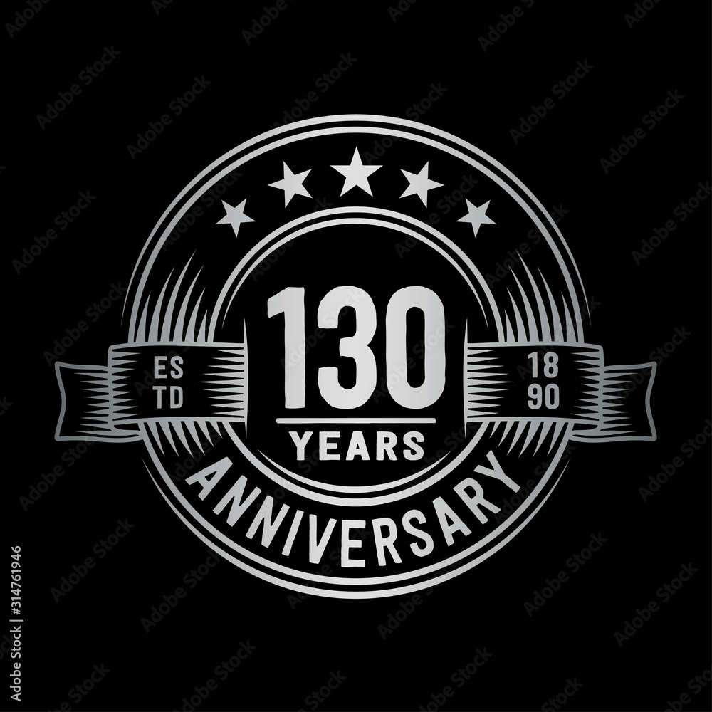 130 years anniversary celebration logotype. Vector and illustration.