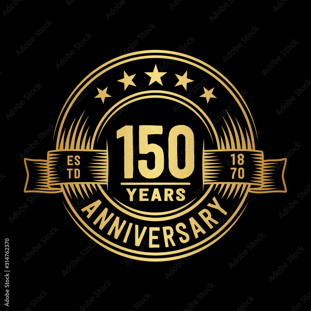Fototapeta premium 150 years anniversary celebration logotype. Vector and illustration.