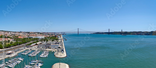 Portugal. Lisbon. Panorama to the east from the observation deck of the Monument to the Discoverers. Bridge April 25
