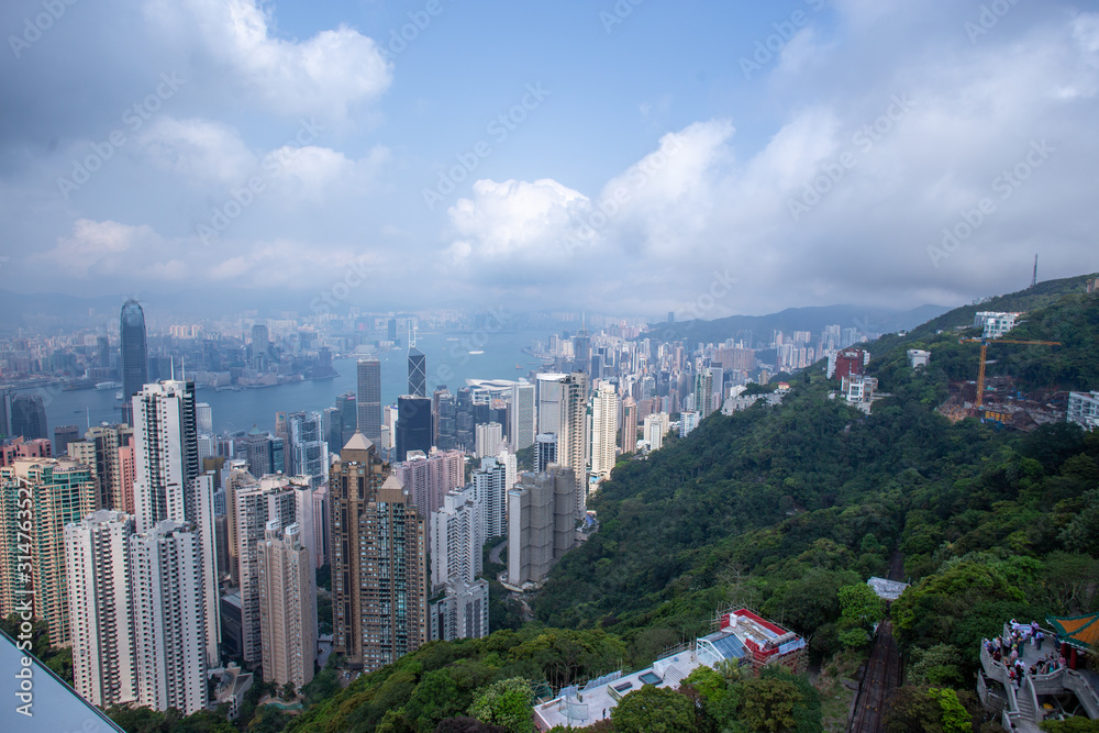 Hong Kong city ​​view from the top of the mountain