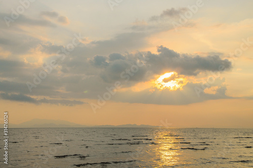 Beautiful sunsets view over the ocean.