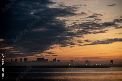 Logan Airpot Sunset with Storm Clouds