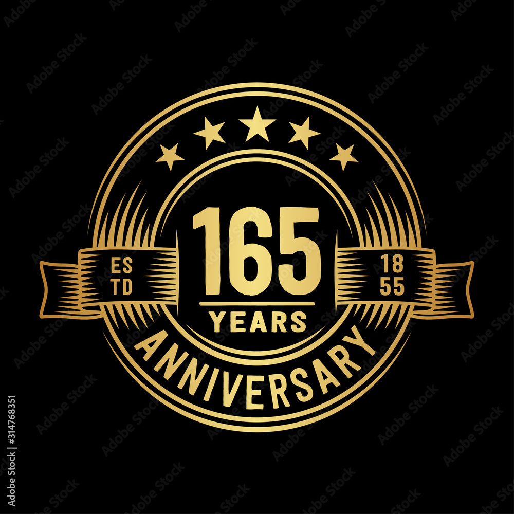 165 years anniversary celebration logotype. Vector and illustration.